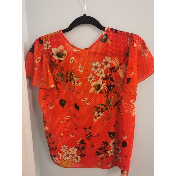 Red Floral Blouse - Picture 2 of 2
